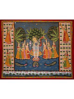 Lord Shrinathji | Pichwai Painting on Cotton | by Narendra