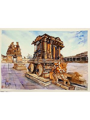 Ancient Monuments - Hampi | Water Colour on Paper | by Priya Ghosh