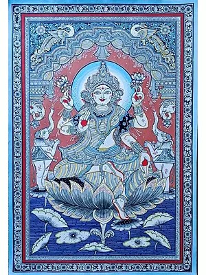 Gaja Lakshmi | Pattachitra Painting | by Akankshya Panda