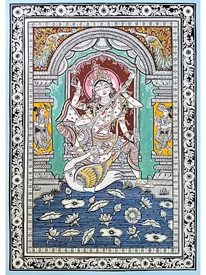 Goddess Saraswati | Pattachitra Painting | by Akankshya Panda