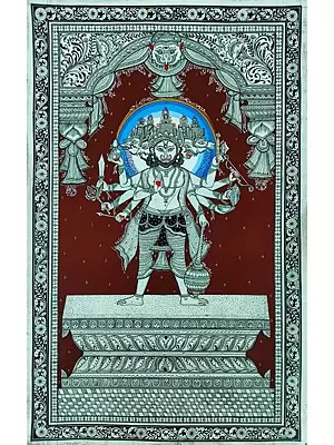 Lord Hanuman - Panchmukhi | Pattachitra Painting | by Akankshya Panda