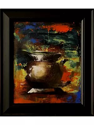 Pot | Acrylic Painting on Canvas | Unframed | by Raj Kumar Singh