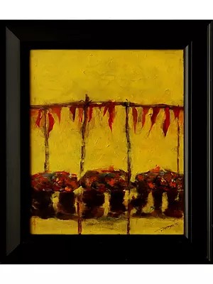 Sun-Ripened Memory | Acrylic Painting on Canvas | Unframed | by Raj Kumar Singh