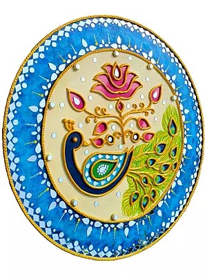 Vibrant Peacock Lippan Art Painting | A Fusion of Acrylics Mirror Work and Sculpted Clay | by Priyanka Nishad