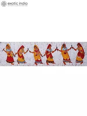 Dandiya Raas - Folk Dance of Gujarat | Batik Painting