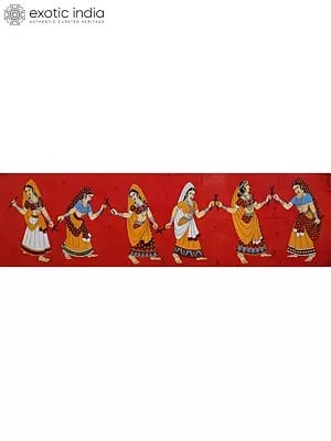Dandiya Raas - Gujarati Folk Dance | Batik Painting