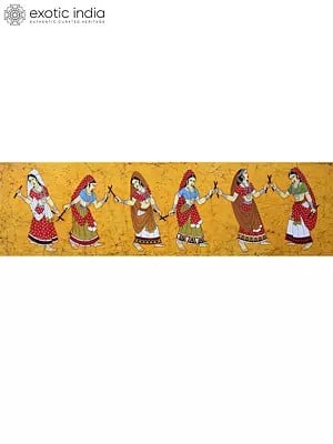 Dandiya Raas - Indian Folk Dance from Gujarat | Batik Painting