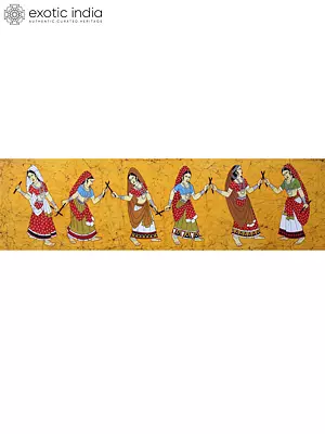 Dandiya Raas - Indian Folk Dance from Gujarat | Batik Painting