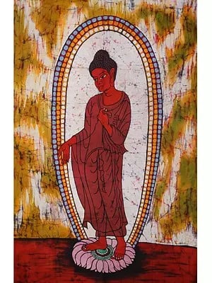 Standing Buddha, In Seedless Calm | Batik Painting