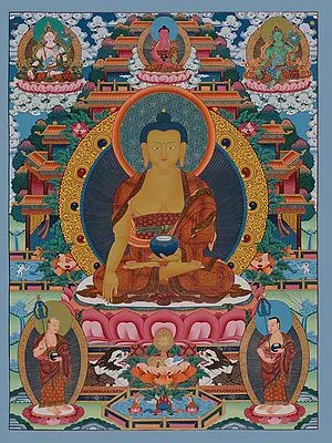 Shakyamuni Buddha Thangka (Brocadeless Thangka)