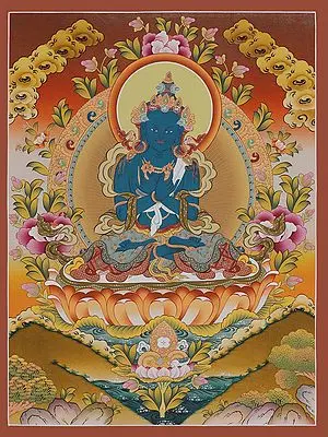 Vajrasattva YabYum Thangka (Brocadeless Thangka)