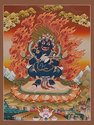 Mahakala Thangka (Brocadeless Thangka)