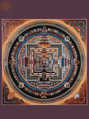 Tibetan Kalachakra Mandala (Brocadeless Thangka)