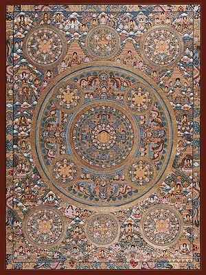 Tibetan Twelve Mandalas (Brocadeless Thangka)