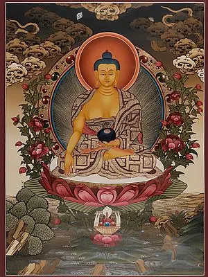 Shakyamuni Buddha Thangka (Brocadeless Thangka)