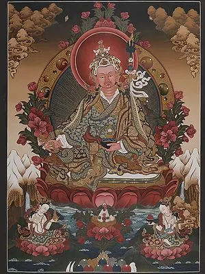 Guru Padmasambhava Thangka (Brocadeless Thangka)