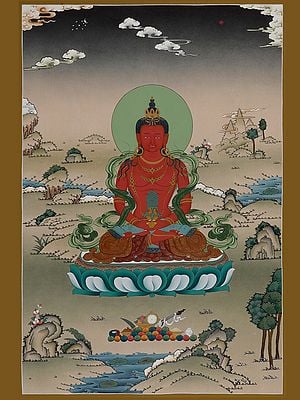 Aparmita Buddha Thangka (Brocadeless Thangka)