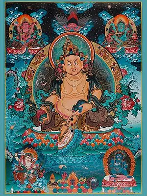 Lord Kubera (Brocadeless Thangka)