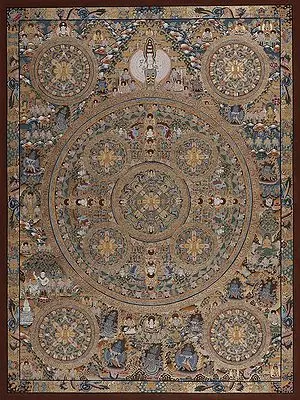 Tibetan Ten Mandalas (Brocadeless Thangka)