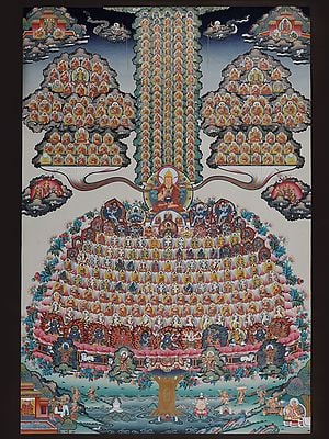 Guru Puja Merit Tree (Brocadeless Thangka)