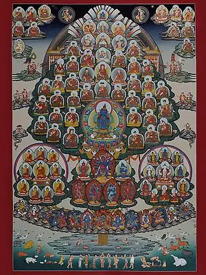 Karma Kagyu Refuge Tree (Brocadeless Thangka)