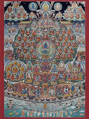 Karma Kagyu Refuge Tree (Brocadeless Thangka)