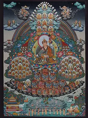 Guru with Refuge Tree (Brocadeless Thangka)
