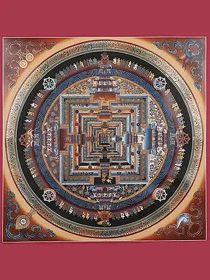 Tibetan Kalachakra Mandala (Brocadeless Thangka)