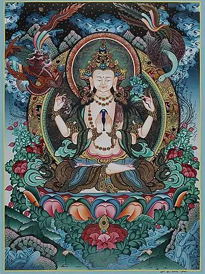Manjushri Thangka (Brocadeless Thangka)