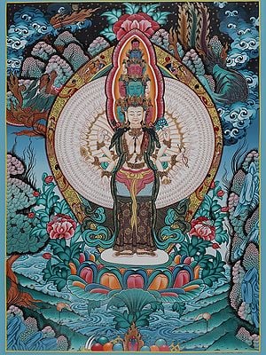 Avalokiteshvara Thangka (Brocadeless Thangka)