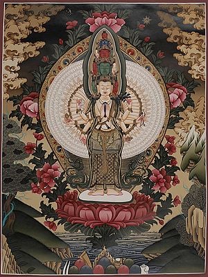 Avalokiteshvara Thangka (Brocadeless Thangka)