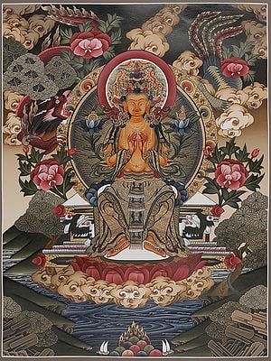 Maitreya Buddha Thangka (Brocadeless Thangka)