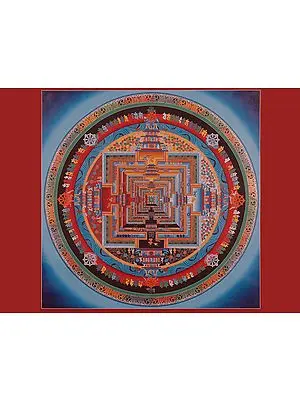 Tibetan Kalachakra Mandala (Brocadeless Thangka)