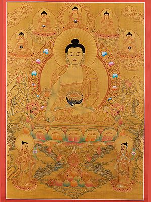 Medicine Buddha  (Brocadeless Thangka)