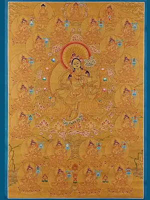 21 Goddess Tara - Tibetan Buddhist (Brocadeless Thangka)
