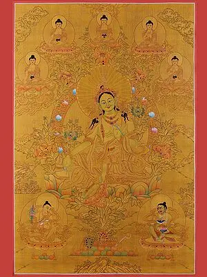 Manjushri Thangka (Brocadeless Thangka)