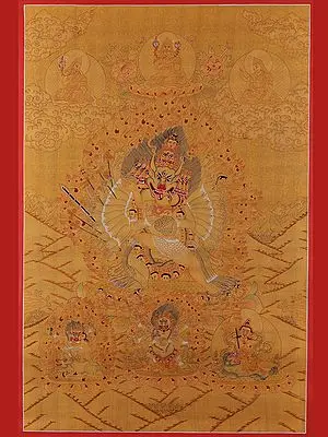 Yamantaka,The Destroyer of Death (Brocadeless Thangka)