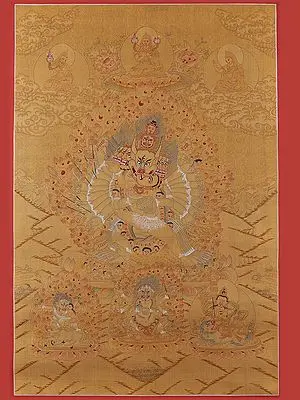 Yamantaka,The Destroyer of Death (Brocadeless Thangka)