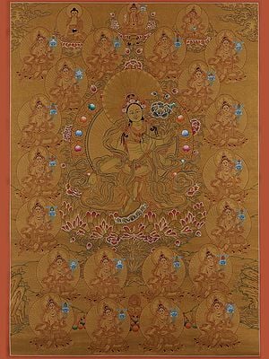 21 Goddess Tara - Tibetan Buddhist (Brocadeless Thangka)