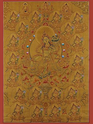 21 Goddess Tara - Tibetan Buddhist (Brocadeless Thangka)