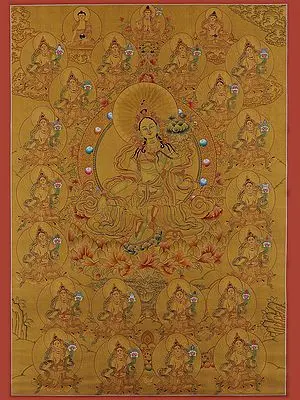 21 Goddess Tara - Tibetan Buddhist (Brocadeless Thangka)