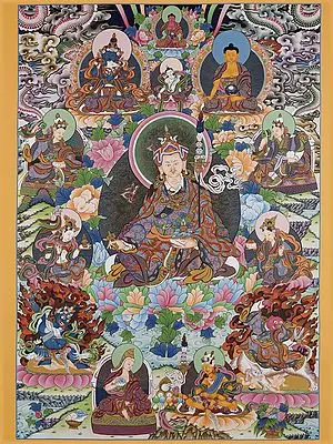 Guru Padmasambhava Thangka (Brocadeless Thangka)