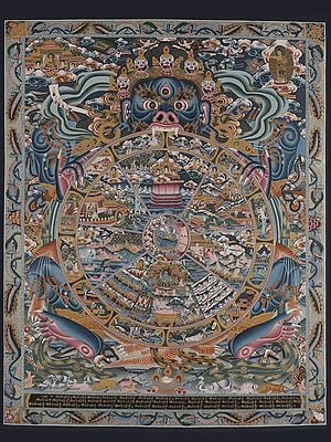 Bhavacakra (Wheel of Life) Thangka Painting | Mandala Thangka