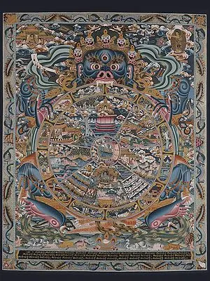 Bhavacakra (Wheel of Life) Thangka Painting | Mandala Thangka