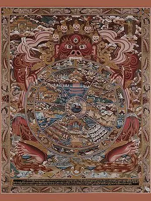 Wheel of Life (Bhavacakra) | Mandala Thangka Painting