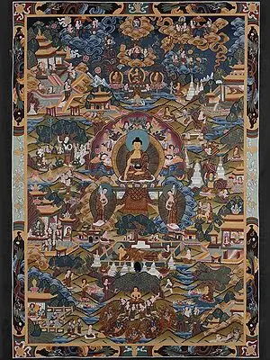 Buddha Life Thangka (Brocadeless Thangka)