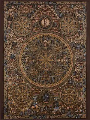 Buddhist Twelve Mandalas (Brocadeless Thangka)