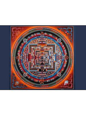 Tibetan Kalachakra Mandala (Brocadeless Thangka)