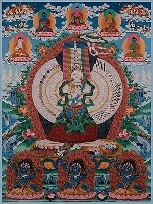 Ushnishasitatapattra - Independent Buddhist Deirt\Goddess (Brocadeless Thangka)