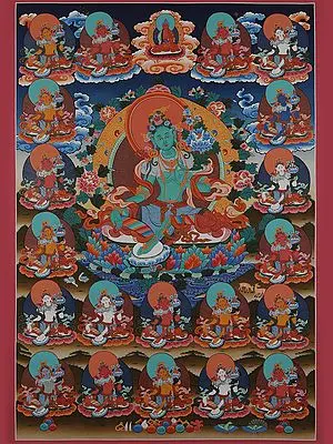 Goddess Tara (Brocadeless Thangka)
